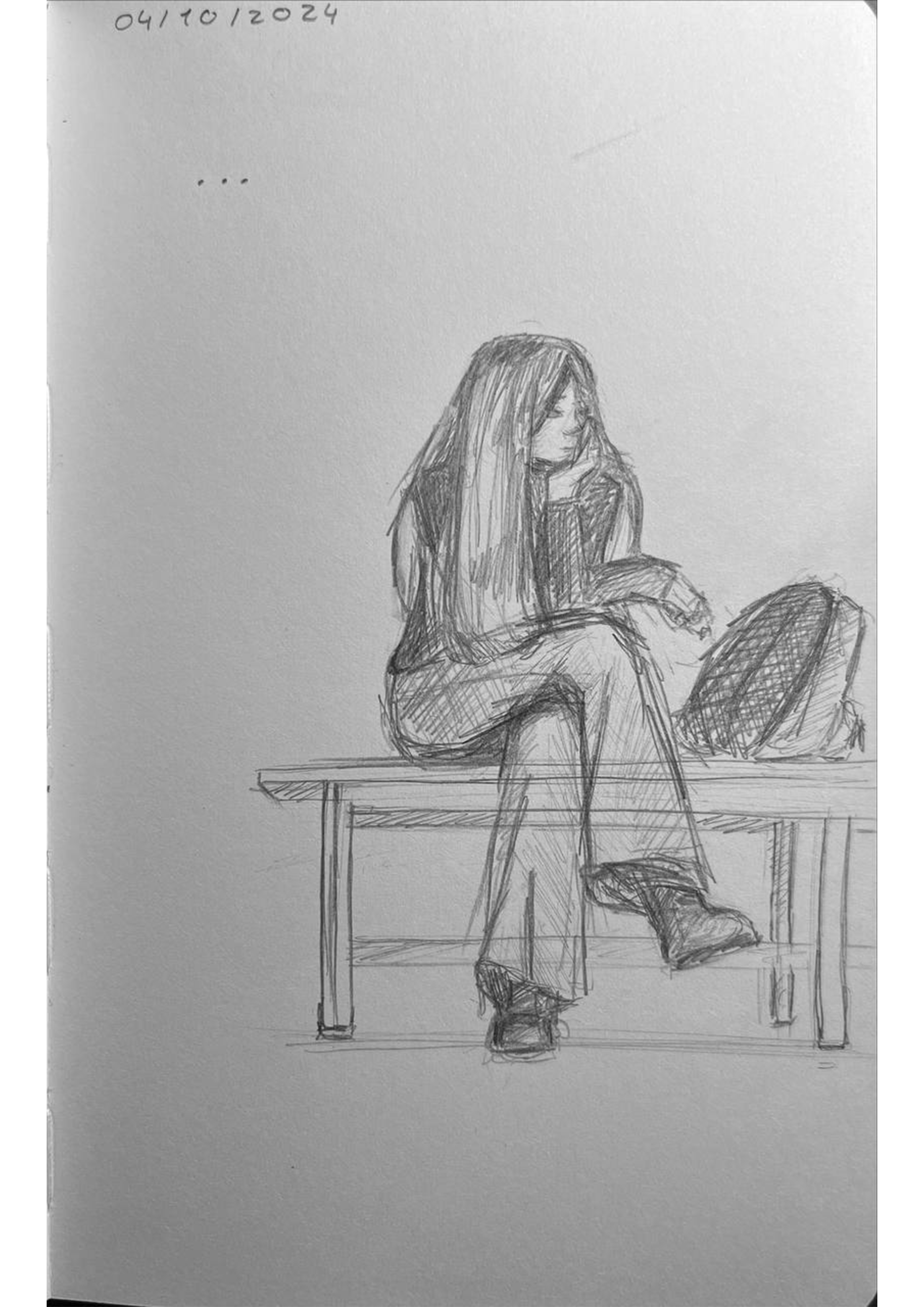 desenho de pessoa sentada